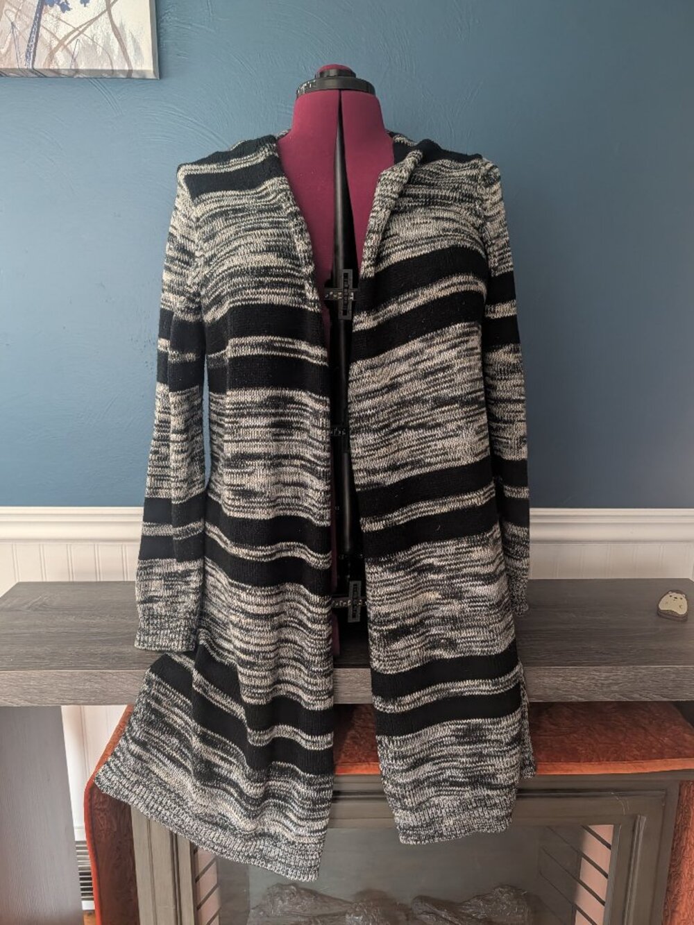 Black and White long sweater cardigan